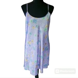 Vintage Delicates sz M Purple Floral Slip Dress sz M